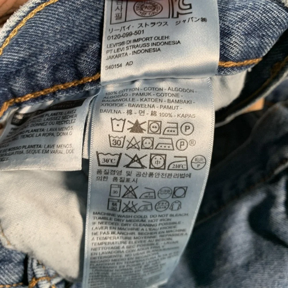Levis 501‎ Jeans Mens 34x34 Blue Denim Straight Leg Button Fly Original Fit